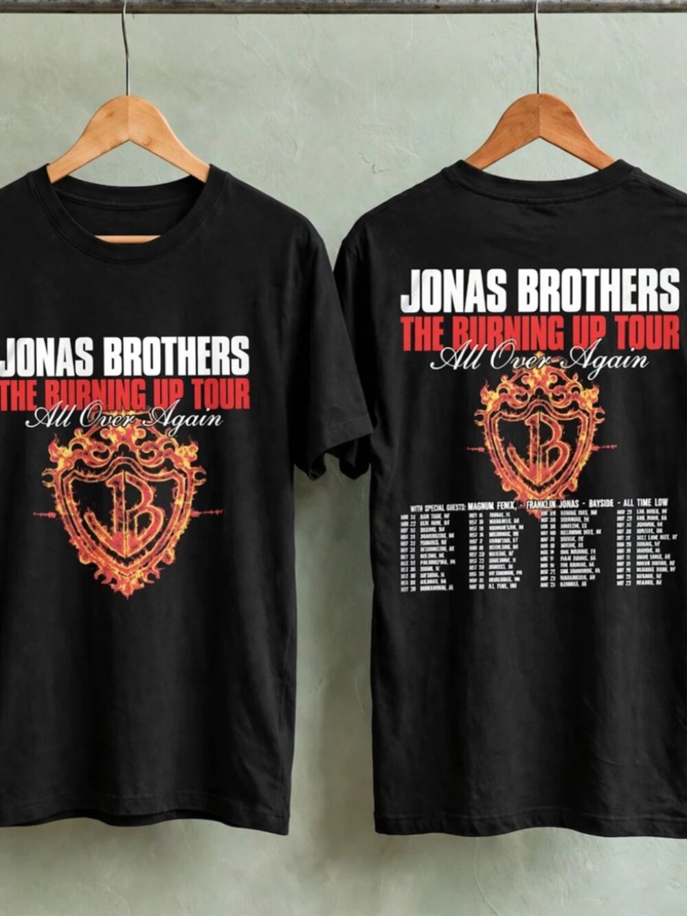 Jonas Brothers The Burning Up Tour All Over Again 2026 T-Shirt S-4XL